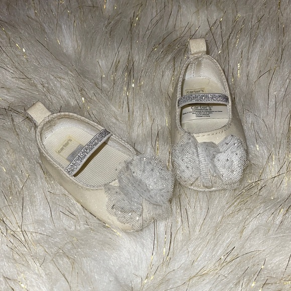 Carter’s | NB | white and silver flats - Picture 1 of 7
